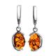 Drop Amber Earrings In Sterling Silver The Vivaldi, image 