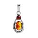 Cognac Amber Pendant In Sterling Silver The Prussia, image 