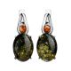 Green Amber Earrings In Sterling Silver The Prussia, image 