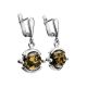 Drop Amber Earrings In Sterling Silver The Sphere, image 