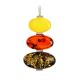 Three-Tiered Amber Pendant In Silver, image 