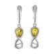 Lemon Amber Earrings In Sterling Silver The Amour, image 