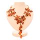 Cognac Amber Floral Necklace The Primula, image 