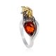 Sterling Silver Ring With Cognac Amber The Bee, Ring Size: 8.5 / 18.5, image , picture 5