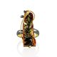 One Size Amber Ring In Gold-Plated Silver The Rialto, Ring Size: Adjustable, image , picture 3