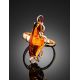 One Size Golden Ring With Bold Amber Stone The Rialto, Ring Size: Adjustable, image , picture 2