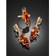 One Size Golden Ring With Bold Amber Stone The Rialto, Ring Size: Adjustable, image , picture 4