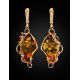 Handcrafted Amber Earrings In Gold The Rialto, image , picture 3