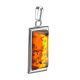 Geometric Silver Pendant With Cognac Amber The Chelsea, image , picture 3