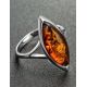 Sterling Silver Ring With Cognac Amber The Amaranth, Ring Size: 9.5 / 19.5, image , picture 2