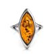 Sterling Silver Ring With Cognac Amber The Amaranth, Ring Size: 12 / 21.5, image , picture 3