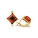 Geometric Amber Earrings In Gold-Plated Silver The Athena, image , picture 3