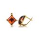 Geometric Amber Earrings In Gold-Plated Silver The Athena, image , picture 5