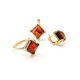 Geometric Amber Earrings In Gold-Plated Silver The Athena, image , picture 6