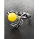 Sterling Silver Ring With Honey Amber The Florina, Ring Size: 12 / 21.5, image , picture 2