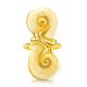 Bold Gold-Plated Ring With White Amber The Snail, Ring Size: 5.5 / 16, image , picture 3