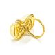 Bold Gold-Plated Ring With White Amber The Snail, Ring Size: 12 / 21.5, image , picture 5