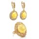 Amber Earrings In Gold-Plated Silver With Crystals The Venus, image , picture 6