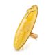 Bold Amber Ring In Gold, Ring Size: Adjustable, image , picture 4