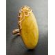 Elongated Amber Ring In Gold, Ring Size: Adjustable, image , picture 2