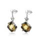 Lemon Amber Drop Earrings In Sterling Silver The Nymph, image , picture 2