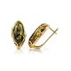 Green Amber Earrings In Gold The Rococo, image , picture 5