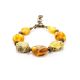 Multicolor Amber Bracelet With Brass Beads The Indonesia, image , picture 3