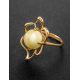Round Amber Ring In Gold The Daisy, Ring Size: 7 / 17.5, image , picture 2