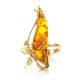 Handmade Golden Ring With Lemon Amber The Rialto, Ring Size: Adjustable, image , picture 3