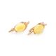 Luminous Amber Earrings In Gold The Sigma, image , picture 3