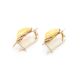 Luminous Amber Earrings In Gold The Sigma, image , picture 4