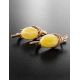 Luminous Amber Earrings In Gold The Sigma, image , picture 2