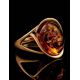 Golden Ring With Bold Amber Stone The Strauss, Ring Size: 6.5 / 17, image , picture 2