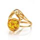 Adjustable Gold-Plated Ring With Lemon Amber The Flamenco, Ring Size: Adjustable, image , picture 5