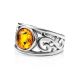 Cognac Amber Ring In Sterling Silver The Scheherazade, Ring Size: 11.5 / 21, image , picture 4
