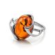 Sterling Silver Ring With Cognac Amber The Palermo, Ring Size: 8 / 18, image , picture 4