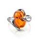 Sterling Silver Ring With Cognac Amber The Palermo, Ring Size: 6.5 / 17, image , picture 3