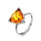 Cute Silver Ring With Cognac Amber The Etude, Ring Size: 9.5 / 19.5, image , picture 3