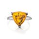 Cute Silver Ring With Cognac Amber The Etude, Ring Size: 12 / 21.5, image , picture 4