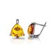 Cognac Amber Earrings In Sterling Silver The Etude, image , picture 4