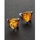 Cognac Amber Earrings In Sterling Silver The Etude, image , picture 2