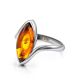 Sterling Silver Ring With Bright Cognac Amber The Amaranth, Ring Size: 13 / 22, image , picture 4