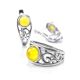 Sterling Silver Ring With Honey Amber The Scheherazade, Ring Size: 11 / 20.5, image , picture 6