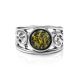 Amazing Silver Ring With Green Amber The Scheherazade, Ring Size: 9.5 / 19.5, image , picture 3
