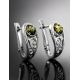 Sterling Silver Earrings With Bright Green Amber The Scheherazade, image , picture 2