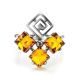 Cognac Amber Ring In Sterling Silver The Vernissage, Ring Size: 12 / 21.5, image , picture 3