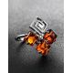 Cognac Amber Ring In Sterling Silver The Vernissage, Ring Size: 13 / 22, image , picture 2