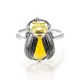 Honey Amber Ring In Sterling Silver The Scarab, Ring Size: 12 / 21.5, image , picture 4