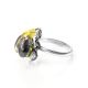 Green Amber Ring In Sterling Silver Ring The Scarab, Ring Size: 5 / 15.5, image , picture 5