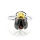Cherry Amber Ring In Sterling Silver The Scarab, Ring Size: 8 / 18, image , picture 3